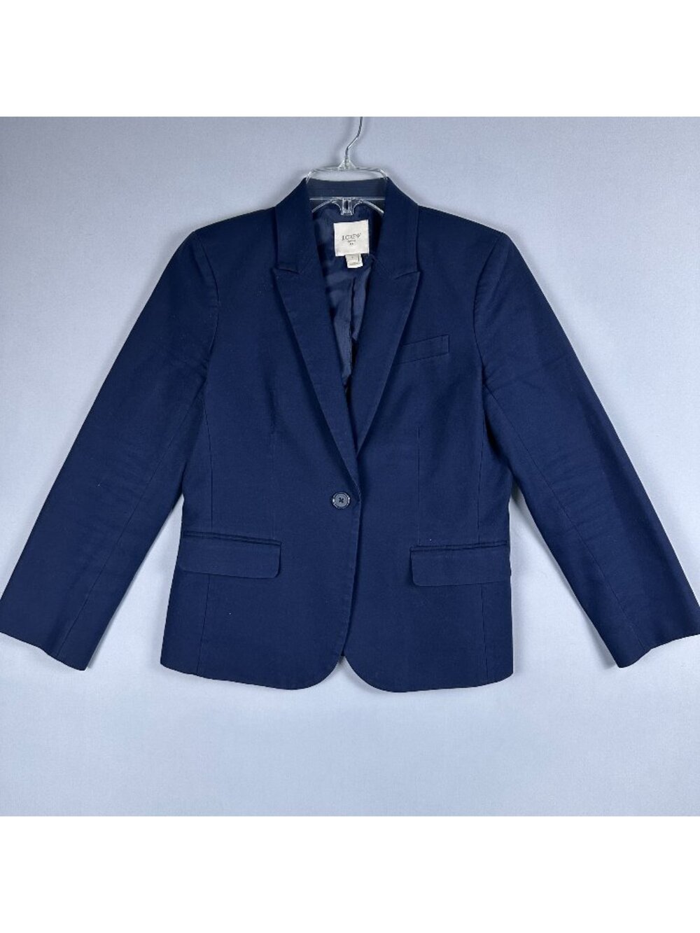 J.Crew Womens Blazer Jacket Coat Single Breasted One-Button Size 6 Blue